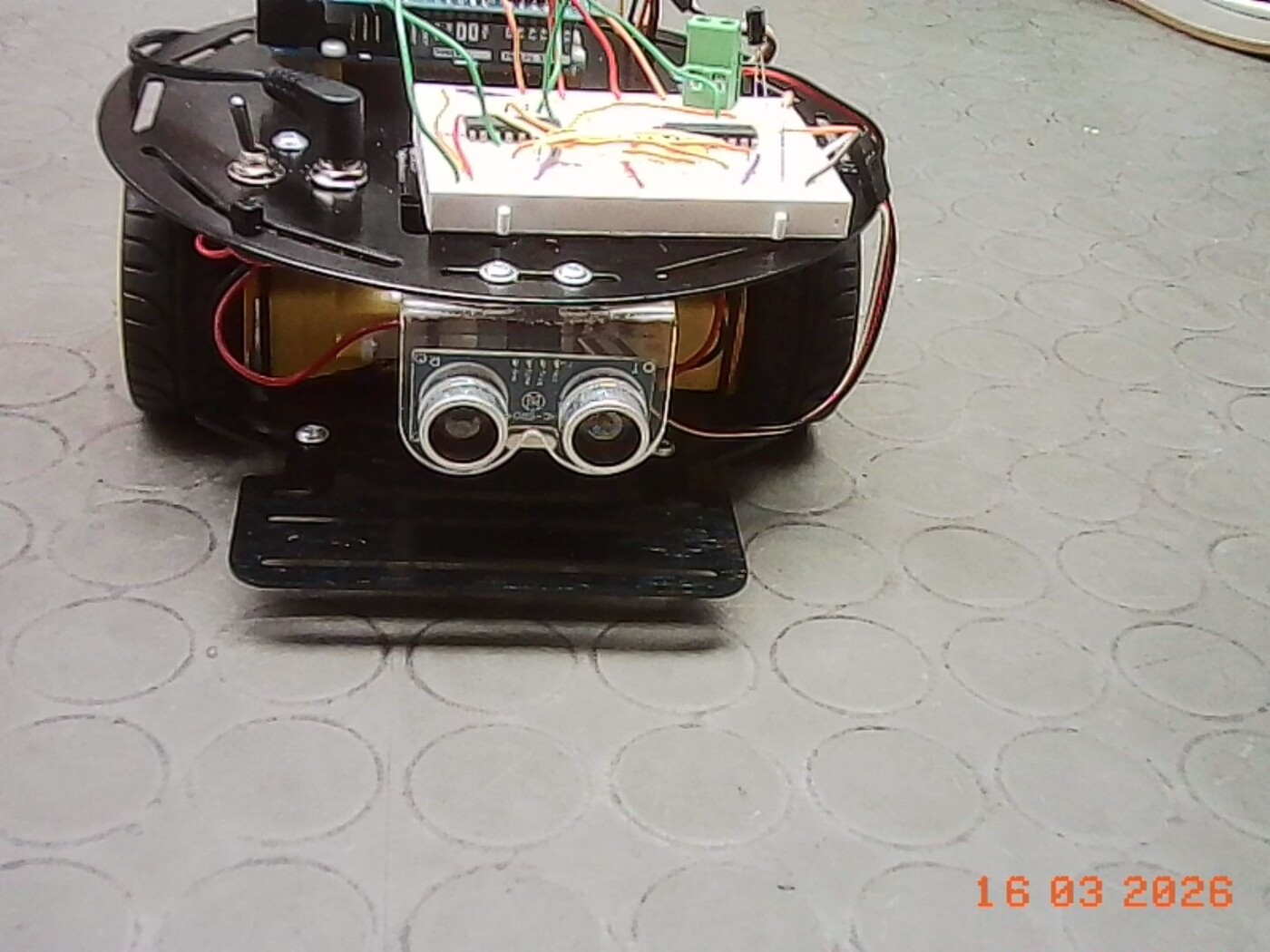 Autonomous buggy, front sensor detail