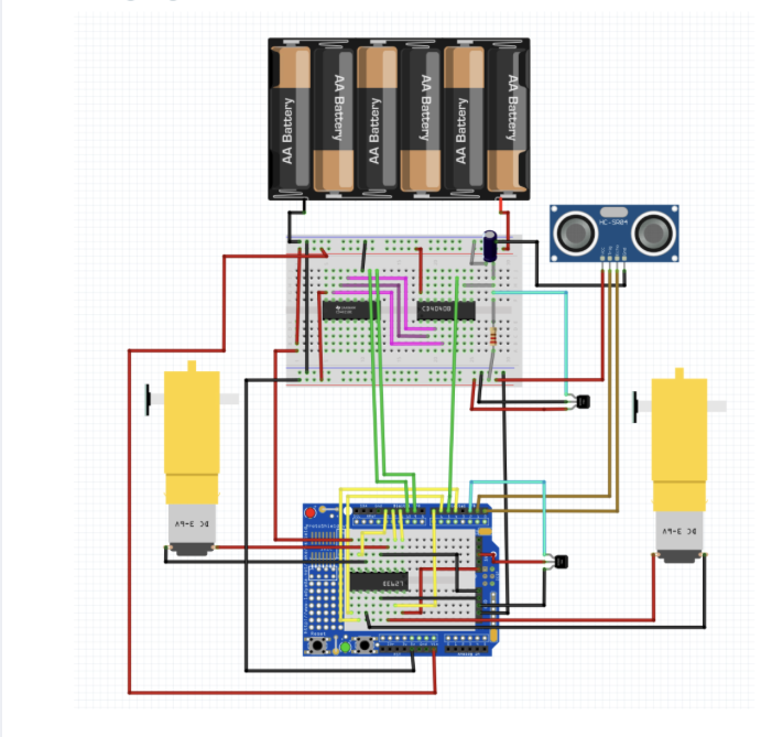 Fritzing circuit diagram for the autonomous buggy